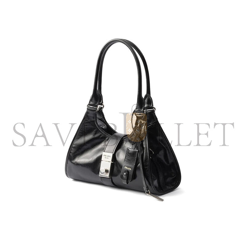 PRADA MINI PUSH-BUTTON LEATHER HANDBAG 1BG580 (26*18*12cm)